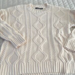 Women's Cream Cable Knit Sweater